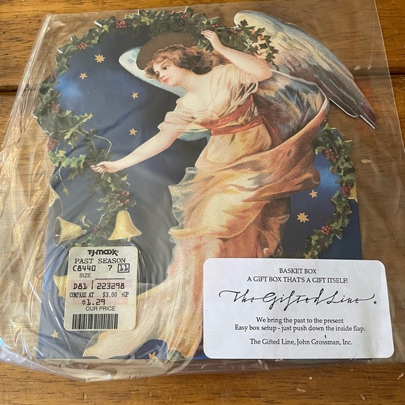 New Lot Of 5 The Gifted Line Basket Card Box John Grossman Christmas Santa Angel - Picture 7 of 14